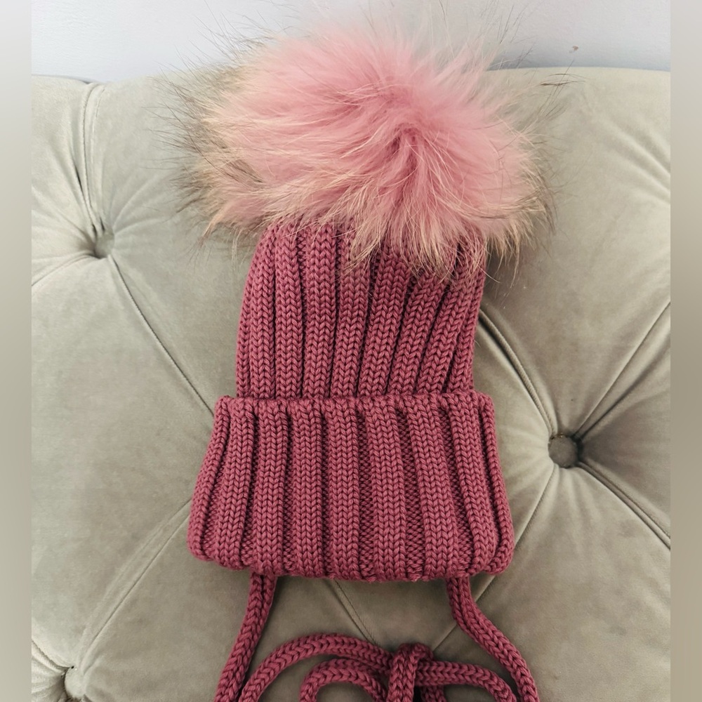 Catya Rose pink real Pom-Pom Hat - V - 5